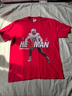 Texas Tech 'He10man' Jacob Rodriguez Red Graphic Tee